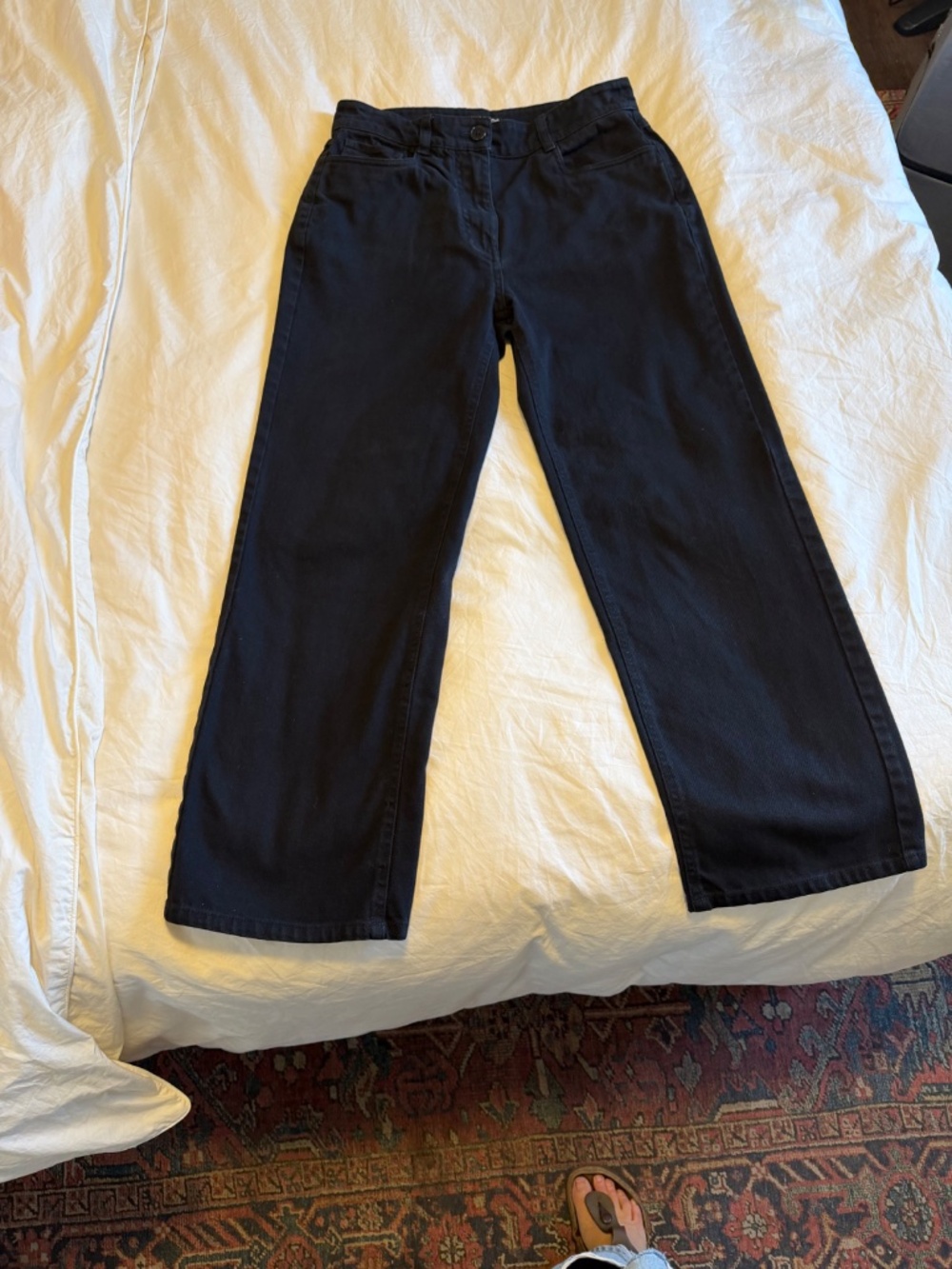 Frank And Oak Black Wide Leg Jeans – Size 8 - Picture 13 of 13